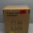 Automatic Cat Feeder and Water Dispenser with Stainless Steel Bowl Dog Gravity Food Feeder and Waterer for Small Medium Pets Puppy Kitten 1 Gallon x 2 (Charcoal gray3.8L*2)