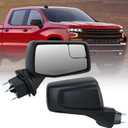 Passenger Right Side Door Mirror for 2019 2020 2021 2022 2023 Chevrolet Silverado 1500 /GMC Sierra 1500 with Power and Heated Glass With Temperature Sensor, R-7 Pins