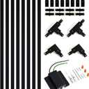 VANoopee 26FT H Track Lighting Rails Black, H Type Track Lighting Kit with Floating Canopy Connector, End Caps, Live End Feeds, I T & L Connectors, Compatible with Single Circuit H Style Track System