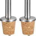 uxcell Stainless Steel Bottle Pourers, 2Pcs Auto Flip Olive Oil Spout, Cork Design Bottle Stoppers, for Pours Liquid, Olive Oil, Vinegar, Most Bottles