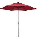 AMMSUN 6ft Patio Umbrella Outdoor Table Umbrellas with Push Button Tilt, UPF50+ Premium Steel Pole and Ribs for Deck, Lawn, Garden, Backyard & Pool (Red)