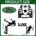 3Pcs Soccer Party Decorations 2026 World Soccer Sport Themed Wooden Door Frame Corner Sign Decoration for Sports Fans Game Day Champion Trophy Party Decorations