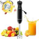 Bonsenkitchen Hand Blender, Immersion Blender with 2 Mixing Speed, Electric Handheld Mixer Portable Stick Mixer with Stainless Steel Blades for Soup, Smoothie, Puree, Baby Food