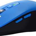 CITLLA Wireless Bluetooth Mouse (USB + BT1 + BT2), Full Size, 4-Way Scrolling, Multi-Device Silent Mouse for Computer, Laptop, iPad, MacBook (Blue)