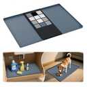 Waterproof Silicone Under Sink Mat 31'' x 22'' Shelf Liner for Kitchen and Bathroom, Cabinet and Counter Protector, Storage and Organizers, Litter Mat, Pet Cat Puppy Essentials(Dark Grey) Pack of 2