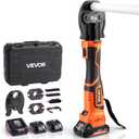VEVOR Cordless Mini Press Tool, 18V Electric Pipe Crimping Tool for 1/2", 3/4", 1" PEX Pipe Copper Rings, 24KN PEX Press Tool with 2pcs Battery, Fast Charger & Carrying Case - Meet ASTM F1807 Standard