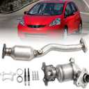 Front & Rear Catalytic Converter for 2009-2013 Honda Fit 1.5L, High Performance Exhaust Manifold (EPA Compliant)