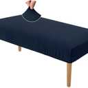 NeColorLife Dining Bench Cover Stretch Jacquard Fabric Thick Cushion Protector for Living Room,Bedroom,Medium Size,Navy Blue