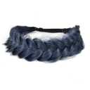 Braid Headband 2 Strands Messy Classic Chunky Plaited Wide Braids Elastic Stretch Quality Synthetic Braided Headband Women Girl Bohemian Hair Braid 65g (Blueberry color)