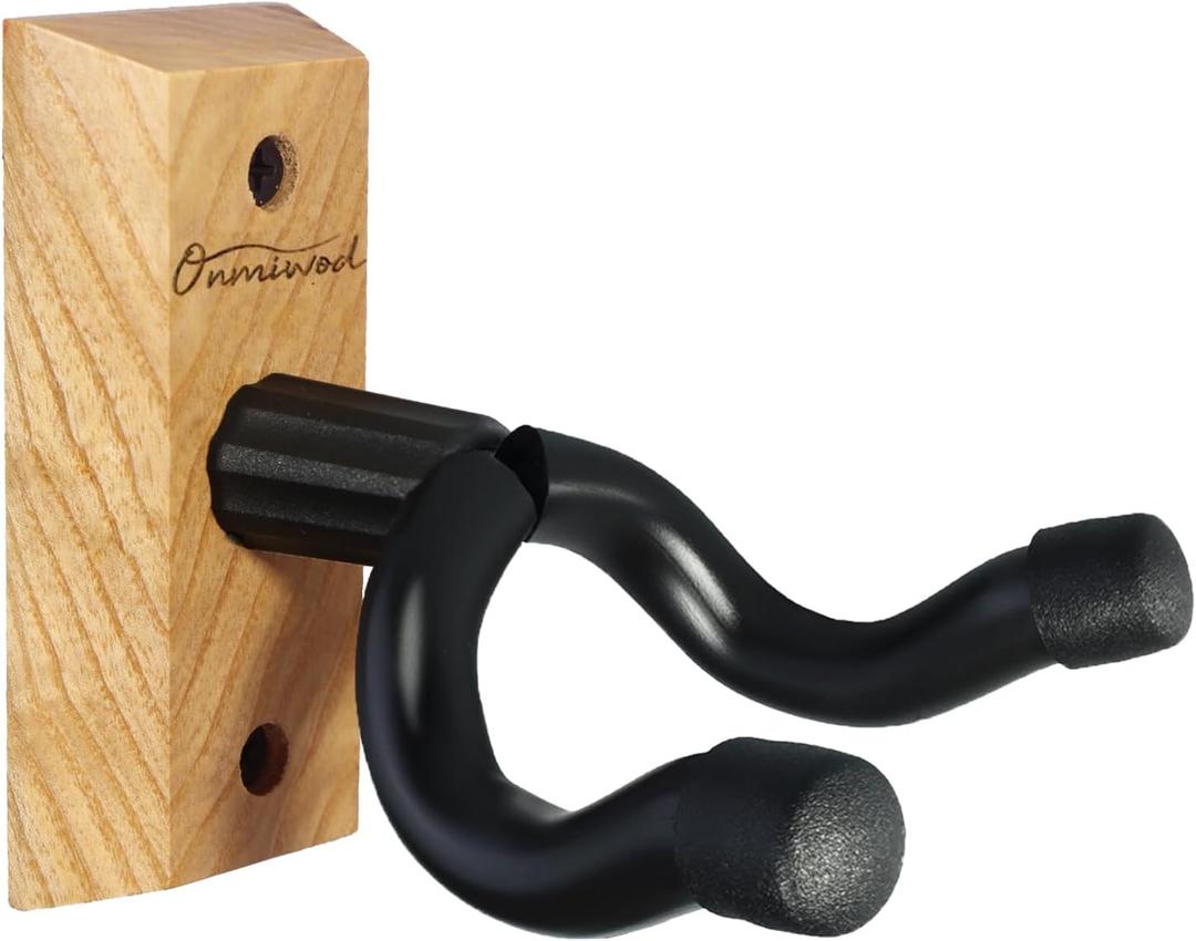 Guitar Wall Mount, Ash Hardwood Guitar Hanger, U-Shaped Guitar Wall Hanger Mount, Guitar Holder Hook Stand for Acoustic, Electric Guitar, Banjo, Bass, Gift for Guitar Player
