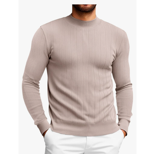 Runcati Mens Mock Turtleneck Sweater Slim Fit Casual Ribbed Knitted Pullover Fall Winter Basic Warm Sweaters, Small