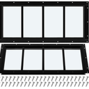 Tandefio 2 Pack Shed Window 10" x 23" Chicken Coop Flush Mount Windows with Tempered Glass, Aluminum Frame Black Outdoor Fixed for Chicken Coop Barn Playhouse Garage Basement with Screws