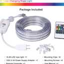16.4 Feet Flat Flexible LED Rope Lights, Color Changing RGB Strip Light with Remote Control, 8 Colors Multiple Modes, Plug in Novelty Lighting, Connectable and Waterproof for Home Kitchen Outdoor Use
