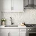 10 - Sheet Pearl Shells Tile Peel and Stick Backsplash, Self Adhesive Wall Tile for Kitchen, Bathroom, Bedroom (11.8"X11.8", White)