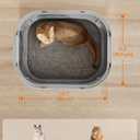 Feandrea Cat Litter Box with Lid, XL Enclosed Litter Box with Slide-Out Tray, Scoop, Brush, Anti-Tracking, for Cats of Different Sizes, Dove Gray and Slat Gray UPPT002B01