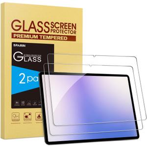 SPARIN 2 Pack Screen Protector for Samsung Galaxy Tab S10 Plus 2024/S9 Plus/S7 FE 5G/S8+/S7+ (12.4 Inch), Tempered Glass S Pen Compatible, Case Friendly