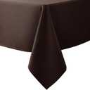 Biscaynebay Textured Fabric Tablecloths 60x84 Inches Rectangular, Brown Water Resistant Tablecloths for Dining, Kitchen, Wedding and Parties etc. Machine Washable