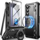 SUPCASE for Z Fold 6 Case with S Pen Holder [UB Pro Mag] [Compatible with MagSafe] [Military Grade Protection] [Built-in Screen Protector & Magnetic Ring Holder] Rugged Phone Case (Black)