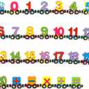 Wondertoys 27 PCS Wooden Magnetic Number Train Set Toy Compatible with Major Brands Train Set Tracks