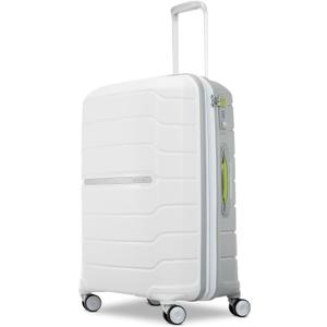 Samsonite Freeform Medium Luggage with Dual 360° Spinner Wheels - Checked Suitcase - TSA Lock, Airline-Approved - Lightweight Durable Polypropylene Expandable Hardshell - White/Grey