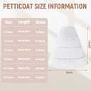 obmwang Girls Petticoat Crinoline 3 Hoop Skirt Petticoats for Girls Underskirt Ball Gown (White)