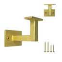 Handrail Brackets Wall Mounted Heavy Duty Stair Railing Support, Fixed Angle Handrail Holder with Screws, Antique Gold Finish, 3 Pack | HOWTOOL