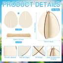 Novabright 48 Pcs DIY 3D Wooden Easter Eggs Ornaments Crafts Unfinished Slices for Painting Spring Easter Egg Cutouts Craft DIY Blank Decorations (Blank)