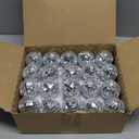 40 Pack Mirror Disco Ball, 2 Inch Silver Hanging Disco Light Mirror Ball with Attached String for Party Wedding Home Decoration, Stage Props, Christmas Xmas Tree Ornament