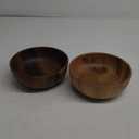 Hand-Crafted From Solid Acacia Wood Salad Bowls 7.1 or 7.9 Inches Set of 2 Individual Large Wood Bowl for Fruits Salads and Decoration Fruit Bowl for Snacks
