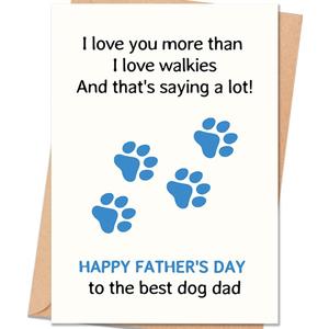 Fathers Day Card for Dog Dad, Father's Day Card Gift from Dog Dad