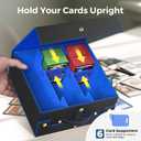 Budding Joy Card Deck Box for MTG with Small Case, 1800+ Commander Trading Card Storage Box with Portable Handle, Magnetic Deck Case Fits for Top Loader TCG, PTCG, Sports, Magic Cards, Black Blue (3 Rows)