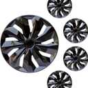 Hubcap Wheel Cover Replacement R15 Hub Caps Universal-Fit Steel Wheel Rim Cover ABS Material Exterior Accessories for Car Truck SUV -Set of 415-inchBlack