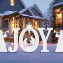Christmas Joy Nativity and Angels Outdoor Decoration, JOY Christmas Nativity Scene Yard Signs Lawn Decor Weather Resistant PVC Silhouette Outdoor Decor, White