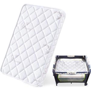 Pack and Play Mattress (38 “x26 ”x1.5),Skin Friendly Fabric, Soft, Breathable and Quiet, Provides Baby Friendly Support and Helps Healthy Spine Development, Pack and Play Topper.