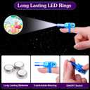 28 Pack Easter Eggs with Finger Lights, Finger Light Toys with 28 Fillable Plastic Eggs, Easter Egg Fillers, Easter Basket Stuffers for Kids, Egg Hunt Prizes, Party Favors, Classroom Rewards (White)