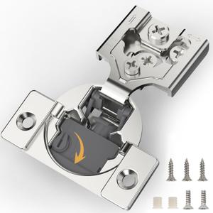 [Closing Speed Control] 30 Pack 3/8 Inch Overlay Soft Close Hinges for Face Frame Cabinet, 4D Adjustment, Stainless Steel Kitchen Cabinet Hardware, 105 Open Concealed Self Closing Hinge