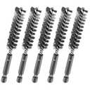 ASNOMY 5Pcs 7/16" Stainless Steel Bore Brush,Stainless Steel Bristles Wire Brush Bore Cleaning Brush Set for Power Drill Cleaning, Abrasive Wire Brush Steel Brush with 1/4" Hex Shank