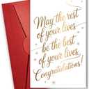 6 x NewEleven Engagement Gifts For Couples - Happy Wedding Cards For Bride And Groom - Romantic Present, Congratulation Wedding Gifts From Friend, Family - Greeting Card (May The Rest)