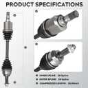 NEW Front Left CV Axle Driver Side Shaft Assembly fits for Mazda 3 2005-2013 2.0L 2.3L 2.5L, for Mazda 5 2006-2010&2012-2015 2.3L 2.5L, Manual & Automatic Trans, for 66-8175