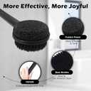 Dual-Sided Black Foot Scrubber - Pumice Stone for Feet & Boar Bristle Brush, Foot Callus Remover for Home, Salon, and Travel