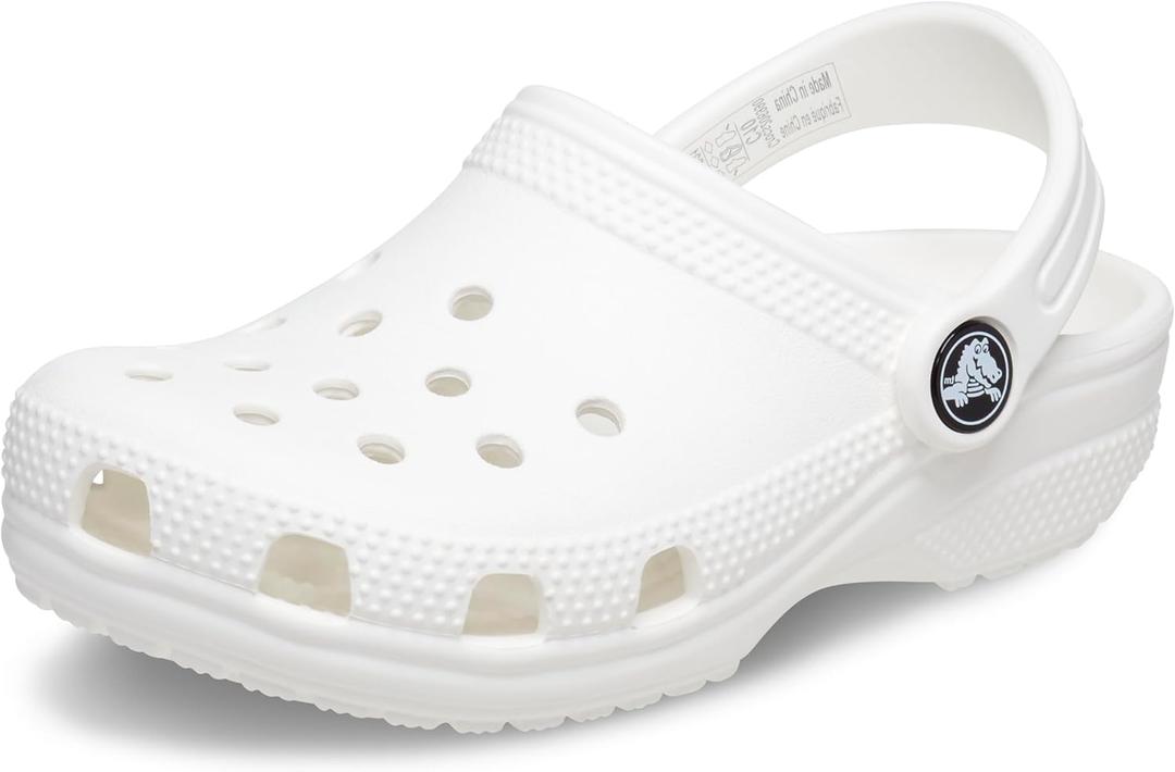 Crocs Kids Classic Clog (Little Kid/Big Kid) - Clogs for Kids - Synthetic Lining - Circulation Nubs (5 Toddler, White)