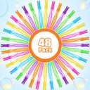 Bubble Wand, 48 Pcs Bubble Wands Bulk in 6 Colors, Bubble Party Favors for Kids, Summer Toys, Indoor Outdoor Activity, Themed Birthday, Wedding, for Girls & Boys