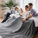 Bedsure GentleSoft Sherpa Fleece Oversized Cal King Blankets for Bed - Thick and Warm Blanket for Winter, Non-Heated, Soft Fuzzy Plush Large Throw for Women and Men, Grey, 112x98 Inches