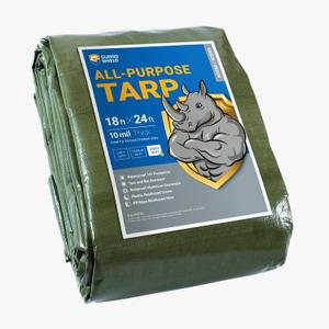 GUARD SHIELD Heavy Duty Tarp 18x24 Feet Green Multi Purpose Thick Waterproof Poly Tarp Cover 10mil