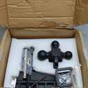 Adjustable Trailer Hitch with Hook, Tri-Ball (1-7/8" x 2" x 2-5/16") Drop Hitch, Fits 2.5-Inch Receiver, 6 Inch Drop Hitch, 18500 LBS GTW-Class 3 Tow Hitch for Heavy Duty Truck, Black