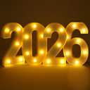 KatchOn, Led Light Up 2026 Sign - 8 Inch | 2026 Marquee Numbers for New Years Decorations 2026 | 2026 Light Up Numbers for New Years Eve Party Supplies 2026 | Happy New Year 2026 Sign (White and Yellow)
