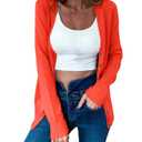 SVALIY Cardigan Sweaters for Women Lightweight Open Front Sweater Knit Long Cardigans Button Fall Outfits Orange S (Red, S)