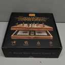 Large 23 inches Horse Racing Board Game with 11 Luxury Metal Horses, Foldable Wood Horse Race Board Game with 2 Sets of Dice, 2 Boxes of Cards for Parties and Gambling (Medium, Black)