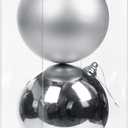 Christmas Ornaments Balls 5.9" Large Christmas Decorations Xmas Tree Shatterproof Big Silver Christmas Ball Ornaments with Hanging Loop for Wedding Holiday Halloween Party Indoor Outdoor Decor 2 Pcs