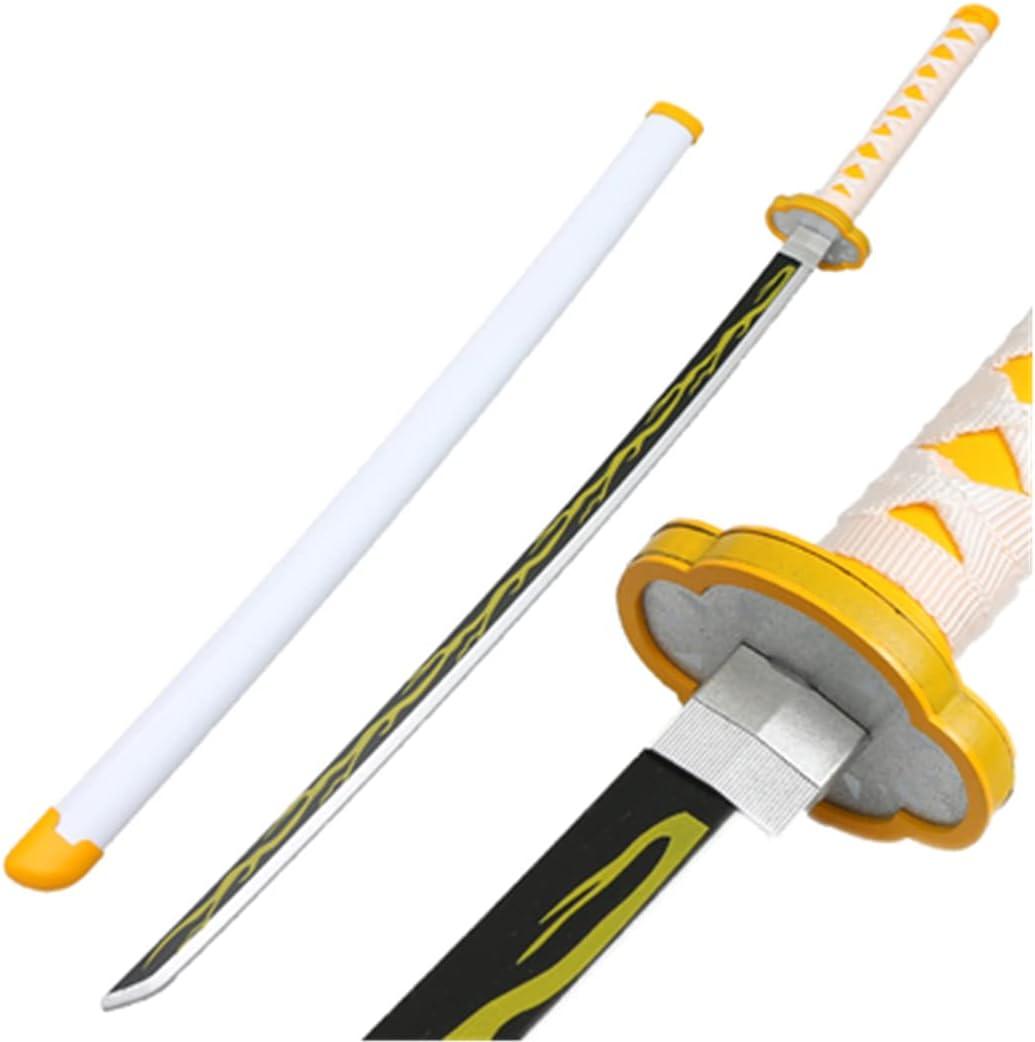 damdos Halloween Prop Cosplay Weapon,Demon Sword, PU Foam 31.5inch Tomioka Giyuu Kamado Tanjirou Cosplay Swords Xmas Birthday Gifts (Agatsuma Zenitsu), Color: Agatsuma Zenitsu